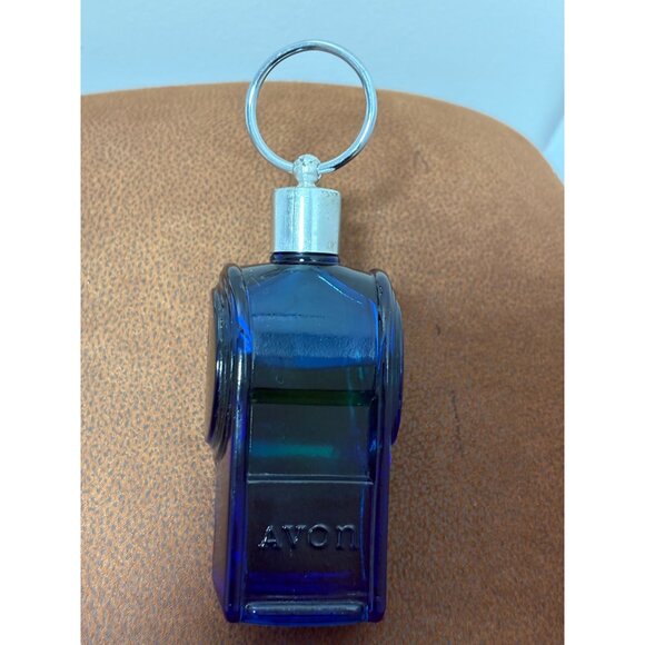 VINTAGE 70'S AVON THE BIG WHISTLE AFTER SHAVE GLASS BOTTLE BLUE DECANTER COLOGNE - Picture 2 of 5